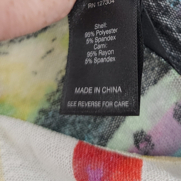 Ali Miles Button Down Sheer Shirt Art To Wear Abstract Colorful Large - Picture 8 of 9